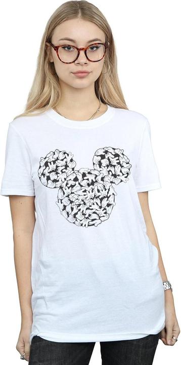 Actual product image Disney Womens/Ladies Mickey Mouse Head Of Hands Cotton Boyfriend T-Shirt (5XL)