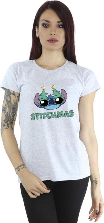 Actual product image Disney Womens/Ladies Lilo & Stitch Stitchmas Glasses Cotton T-Shirt (S)