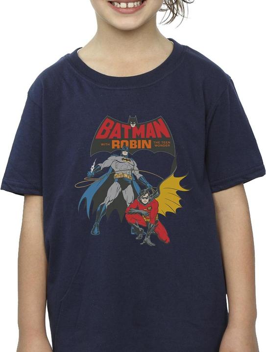 Actual product image Girls Batman And Robin Cotton T-Shirt (152, 158)