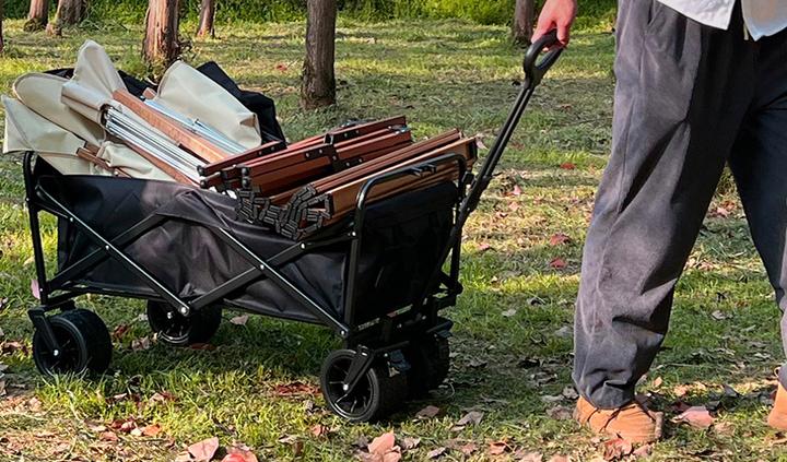 Produktbild Werkstein Faltbarer Bollerwagen Camping Transporthilfe 150L