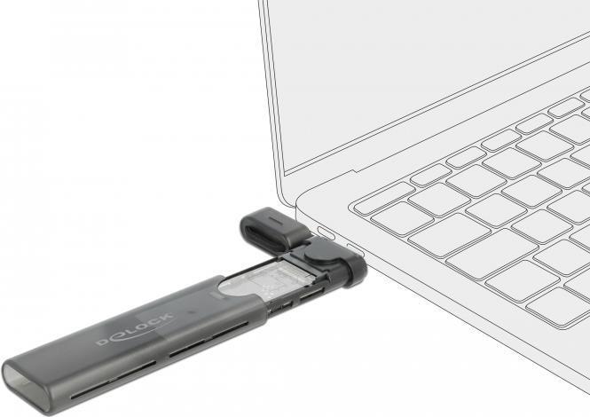 Produktbild Delock Externes Gehäuse USB-C, NVME&SATA M.2, bootfähig, 10Gbps (M.2 2242, M.2 2230, M.2 2260, M.2 2280)
