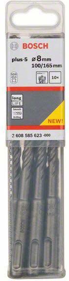 Actual product image Bosch Professional Zubehör Hammer drill SDS plus-5, 8 x 100 x 165 mm, pack of 10 (8 mm)