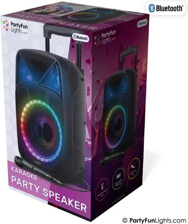 Actual product image PartyFun Lights Party Fun Lights - Karaoke Party Speaker with Handle & Wheels - (605603)
