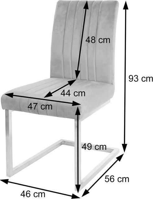 Image du produit Mendler Lot de 2 chaises cantilever HWC-L14, velours acier inoxydable brossé - vert