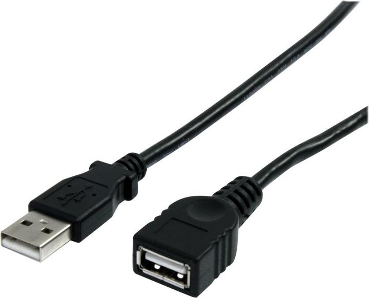 Actual product image StarTech USB 2.0 Extension 15cm - USB-A extension cable plug to socket - Black (0.15 m, USB 2.0)