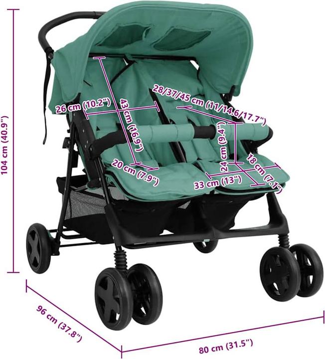 Actual product image VidaXL Geschwisterwagen