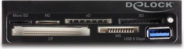 Produktbild Delock 3,5Zoll SuperSpeed USB Card Reader 6 Slots + 1 x USB Typ-A Buchse (USB 3.2)