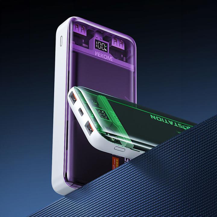 Actual product image Wekome WP-351 Vanguard-Serie – Powerbank 20000 mAh PD 20 W + QC 22,5 W (grün/transparent) (20000 mAh)