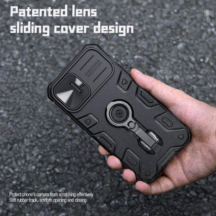 Image du produit Nillkin CamShield Armor Pro Magnetic Case for iPhone 14 MagSafe armored cover stand black (Apple iPhone 14, Apple iPhone 13)