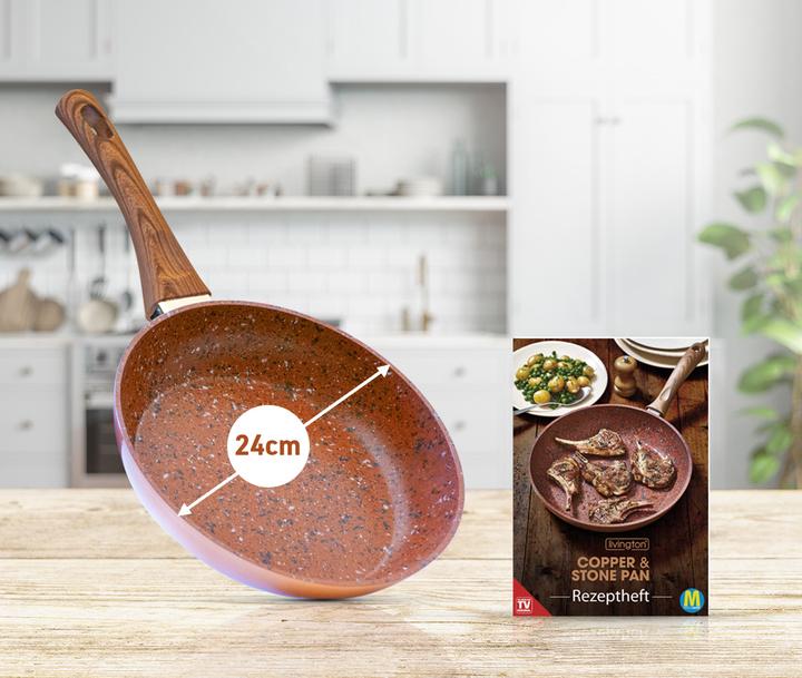 Image du produit Livington Copper & Stone Pan (25 cm, Poêle à frire, Cuivre, Aluminium, Acier)