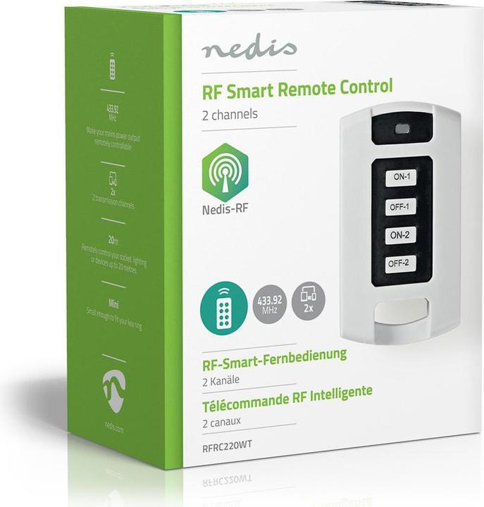 Produktbild Nedis RF Remote control 2 channels - White (Universal Fernbedienung, Radio Frequency (RF))