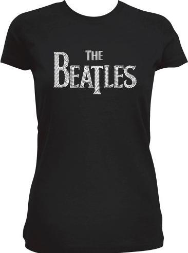 The Beatles Drop T Logo (Black, Diamante) (Girlie)