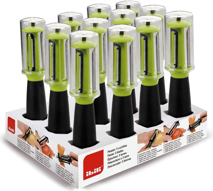 Produktbild Ibili Sparschäler mit 3 Klingen Ideal zum Schälen von Obst und Gemüse