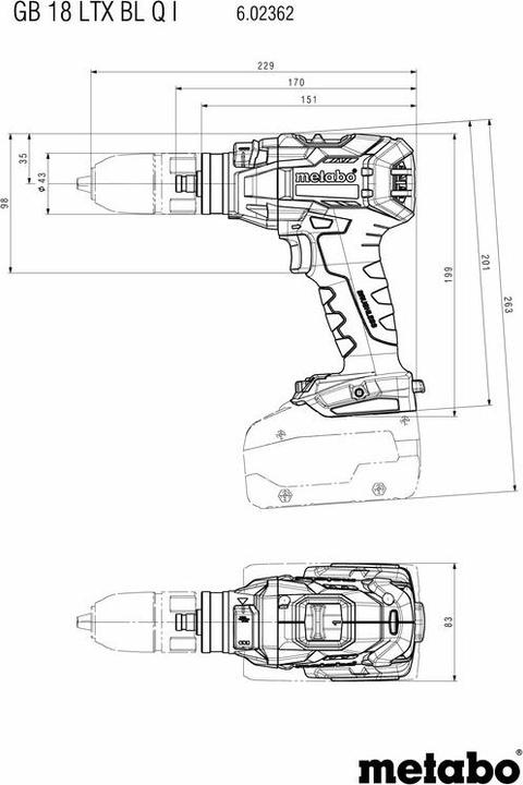 Produktbild Metabo 18V Akku Gewindebohrer GB 18 LTX BL Q I (Akkubetrieb)