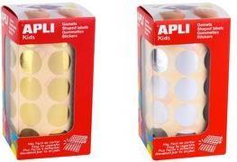 Actual product image Apli Sticker "Round", on roll, gold, made of paper, non-removable, 59 pre-perforated sheets per sticker