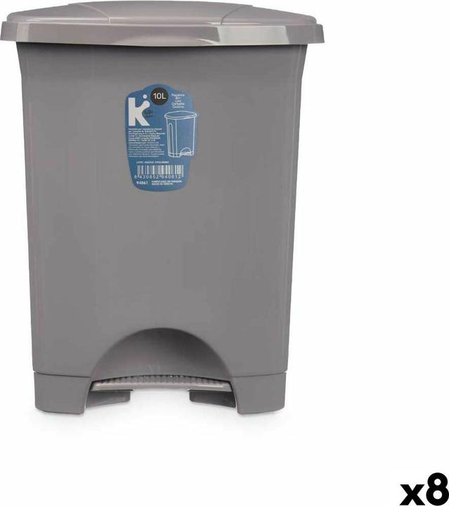Image du produit Natec Papierkorb mit Pedal Grau Kunststoff 10 L (8 Stück) (10 l)