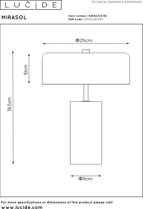 Actual product image Lucide Mirasol (G9)