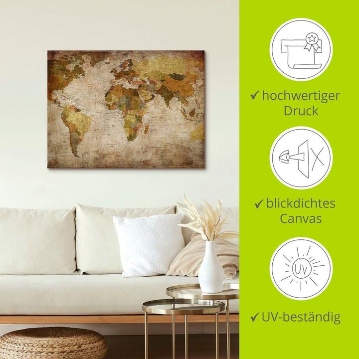 Immagine prodotto Artland Mappa del mondo T9NI (80 x 60 cm)