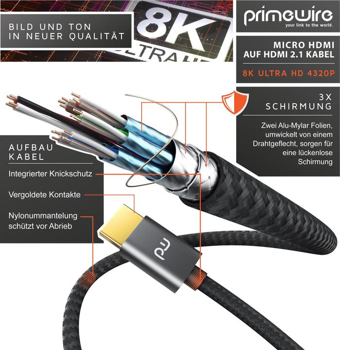 Produktbild Primewire Micro HDMI – HDMI (1.50 m, HDMI)