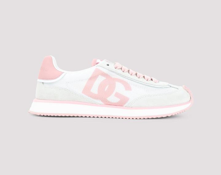 Actual product image Dolce & Gabbana dragon sneakers in mixed materials white and pink color (40)