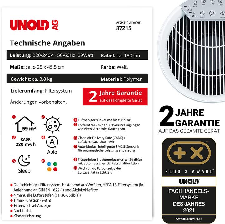 Produktbild Unold Luftreiniger Alpha (59 m²)