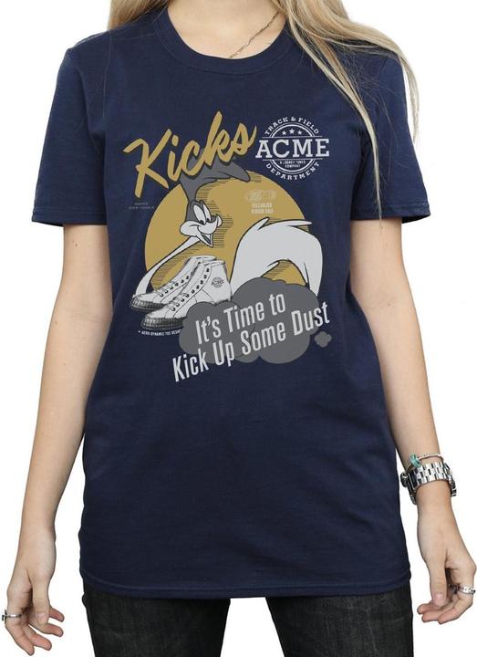 Actual product image Looney Tunes Womens/Ladies Road Runner Kicks Cotton Boyfriend T-Shirt (XL)