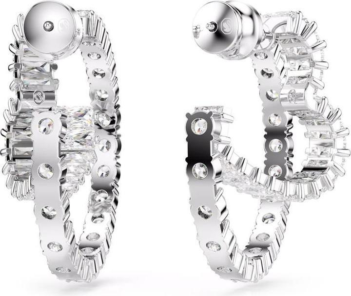Swarovski Matrix Kreolen Verschiedene Schliffe Herz Weiss (Swarovski Metall)