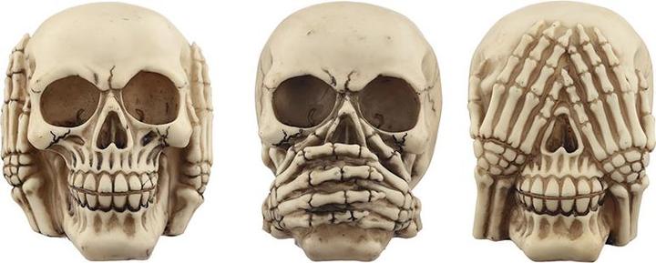 Produktbild Puckator Totenkopf nichts hören, nichts sehen, nichts sagen 3er-Set