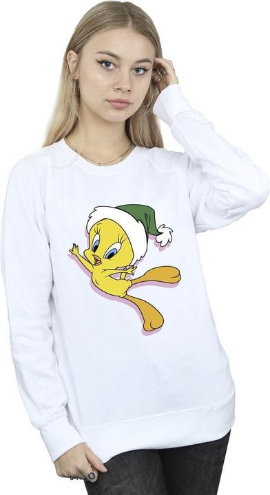 Actual product image Looney Tunes Womens/Ladies Tweety Christmas Hat Sweatshirt (S)