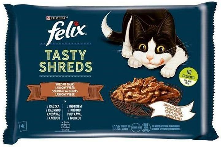Immagine prodotto Purina FELIX Tasty Shreds con anatra e tacchino - 4x 80g (Senior, 320 g)