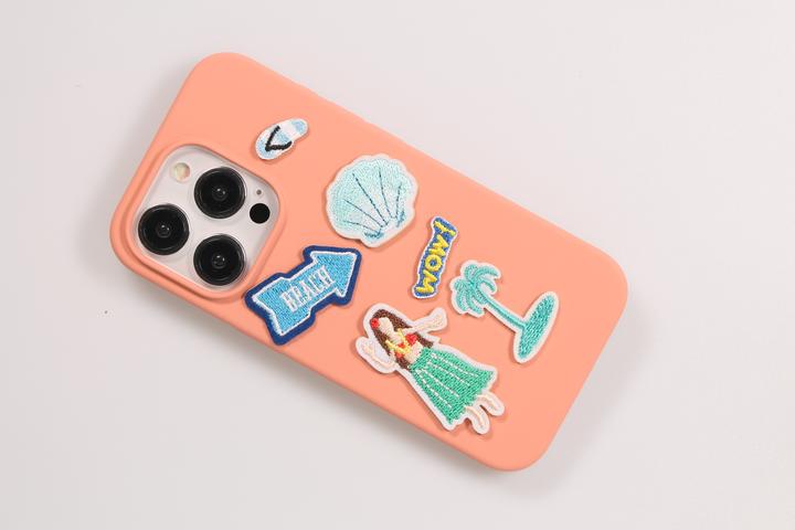 Produktbild PhoneLook Sticker Aufkleber für Handy/Tablet/Computer 3D gestickt Cat inside Fish