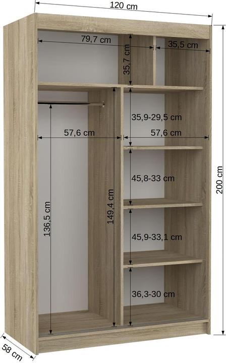 Produktbild ADRK Furniture Lugano (120 x 58 x 200 cm)