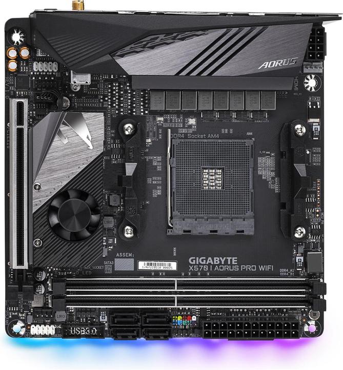 Produktbild Gigabyte X570 I Aorus Pro WIFI (AM4, AMD X570, Mini-ITX)