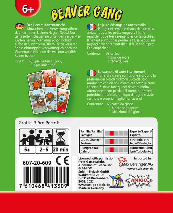 Valeurs nutritives et ingrédients Amigo Le gang des castors Le gang des castors (Allemand, Français, Italien)