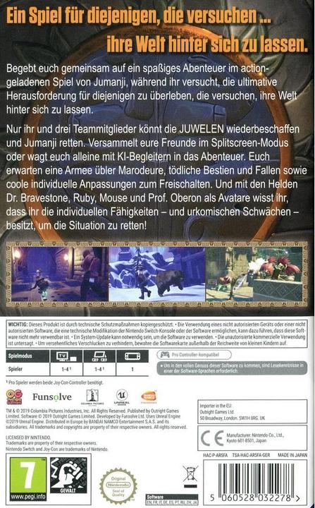 Produktbild Bandai Namco Jumanji: Das Videospiel (Switch, DE)