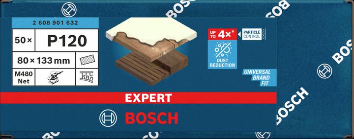 Immagine prodotto Bosch Professional Zubehör Accessori 2608901632 Rete di levigatura per levigatrice orbitale grana 120 (L x L) 133mm x 80mm (120)