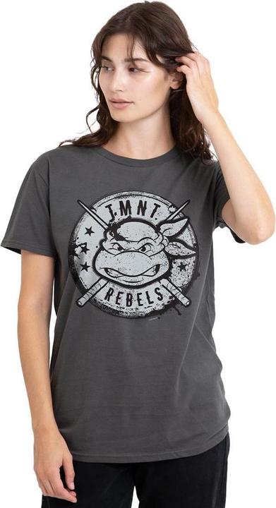 Immagine prodotto Teenage Mutant NT Rebels Maglietta Logo Effetto Invecchiato Adulto Unisex (L)