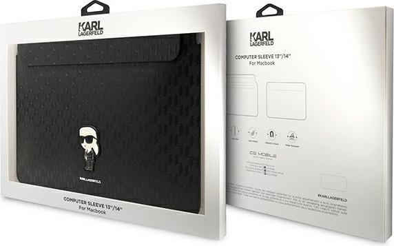 Actual product image Karl Lagerfeld Sleeve KLCS14SAKHPKK 14" czarny/black Saffiano Monogram Ikonik (14")