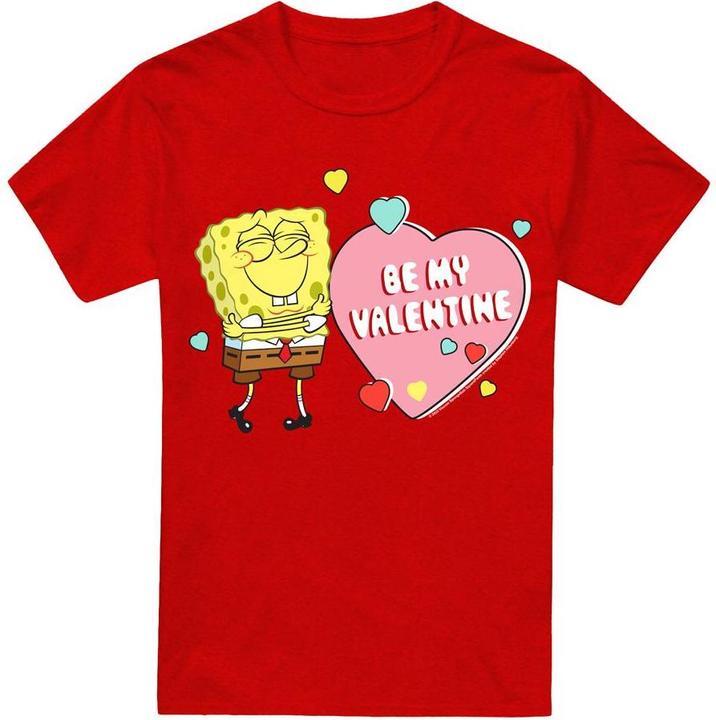 Actual product image Spongebob Squarepants Unisex Adult Be My Valentine T-Shirt (XXL)