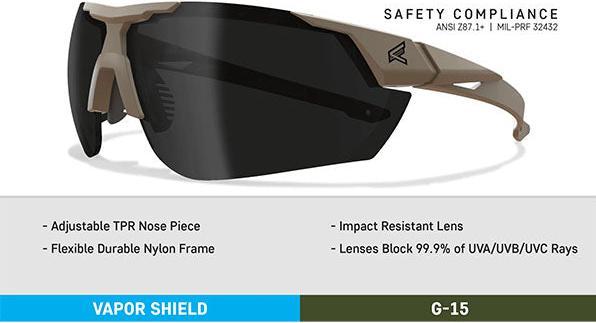 Actual product image Edge Eyewear Schiessbrille PHANTOM RESQUE, G-15 Vapor Shield Lens