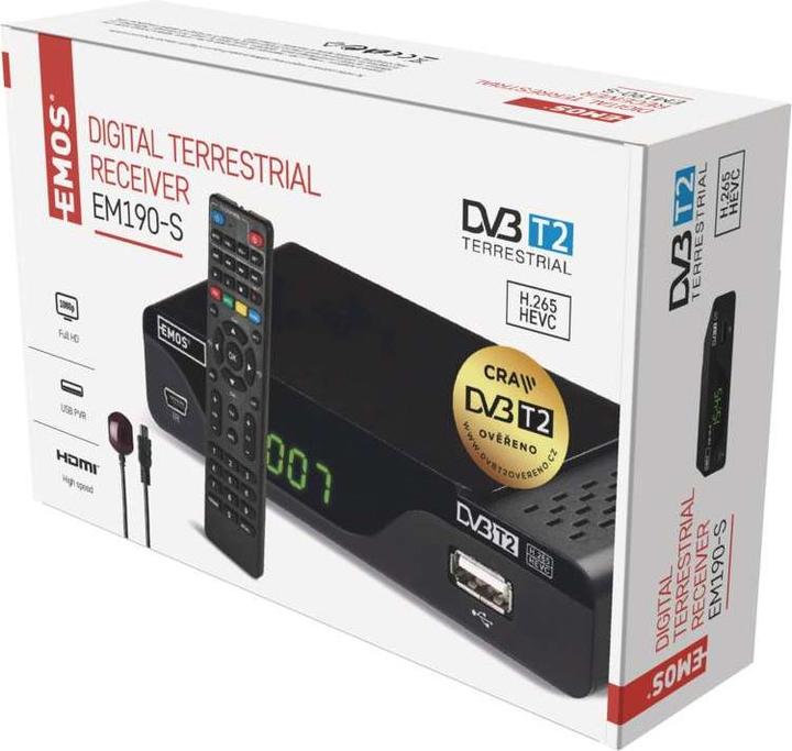 Produktbild Emos EM190-S HD HEVC H265 (DVB-T, DVB-T2, CI-Schacht)