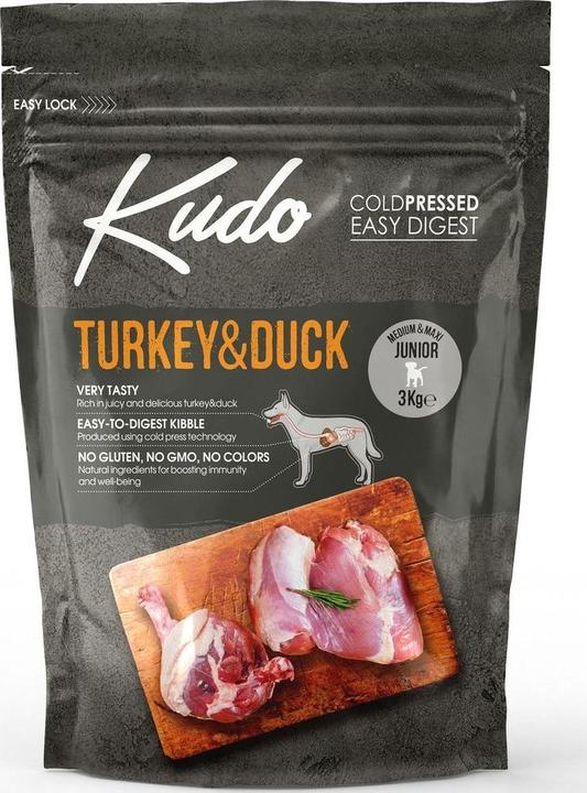 Immagine prodotto Kudo Cibo secco Tacchino e Anatra Medium & Maxi Junior, 3 kg (Junior, 1 pz., 3067 g)