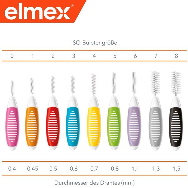 Produktbild Elmex Interdentalbürsten 0.45mm Orange (8 Stk) (8 x, 0.45 mm)