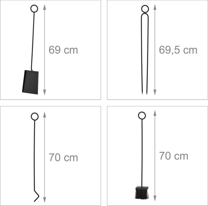 Actual product image Relaxdays 5-piece fireplace cutlery set (25.5 x 15.5 x 77.5 cm)