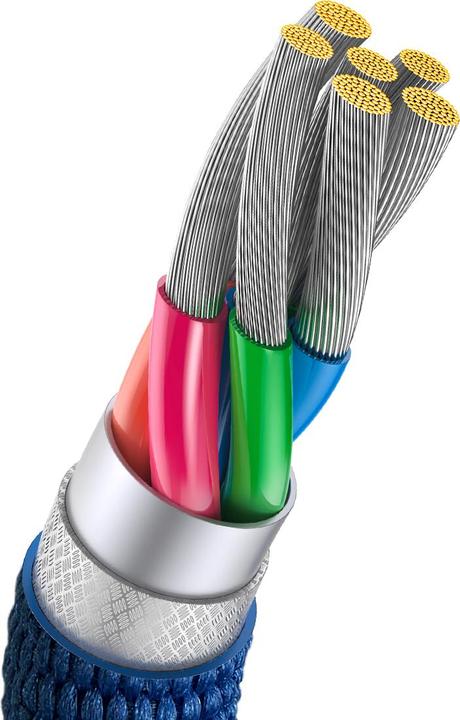Actual product image Baseus Crystal Shine Series Fast Charging Data Cable USB to Type-C 100W 2m Blue (2 m, USB 2.0)