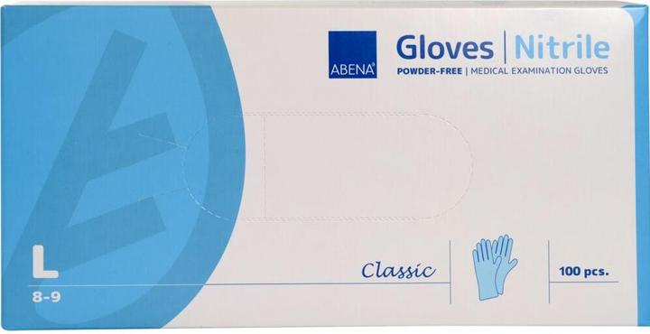 Actual product image Abena Classic Nitrile Gloves L 240mm powderfree non-sterile blue 100pcs (L)
