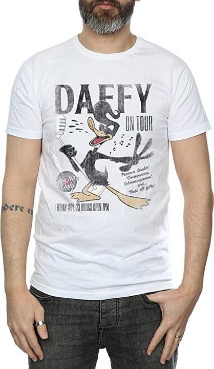 Actual product image Looney Tunes Mens Concert Daffy Duck Cotton T-Shirt (XL)