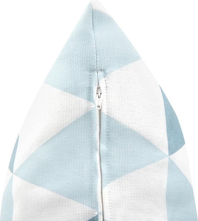 Actual product image Beliani Garden Cushion Triangles Blue-White 40 x 70 cm Set of 2 TRIFOS (40 x 70 cm)