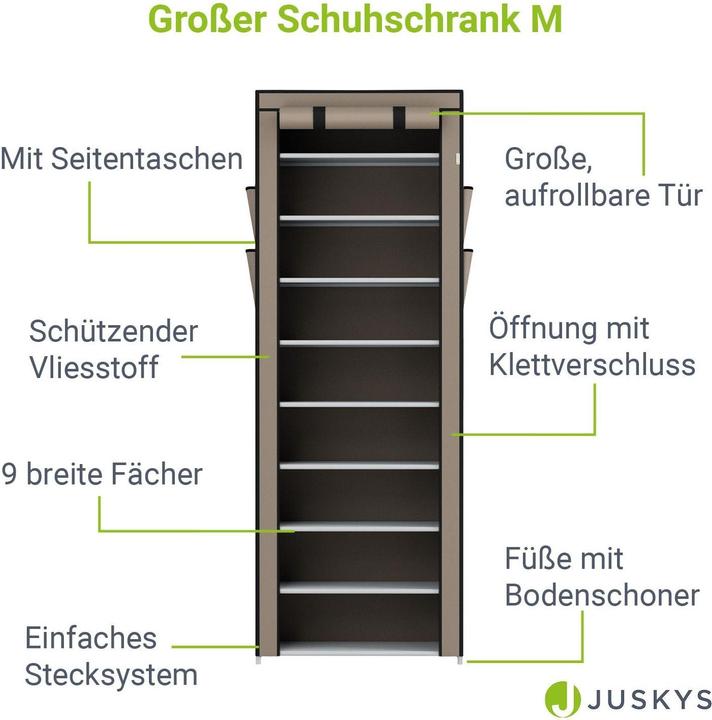 Actual product image Juskys Shoe cabinet (58 x 160 x 28 cm)