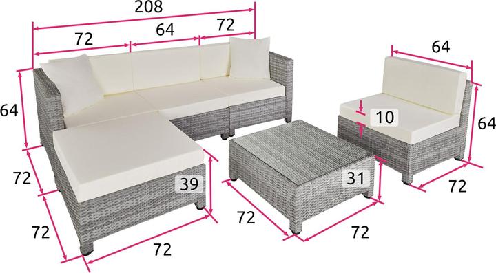 Produktbild tectake Rattan Lounge